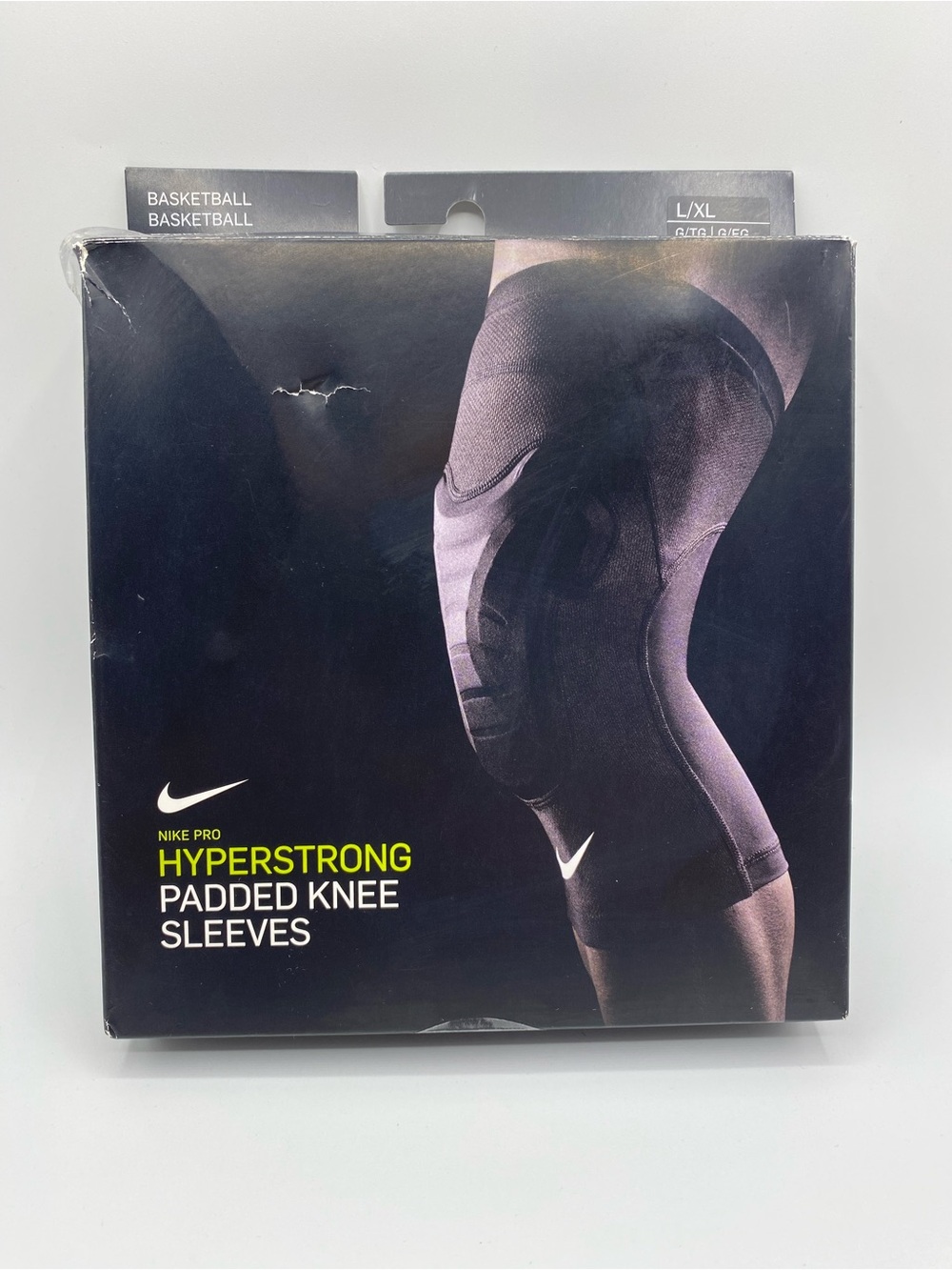 Nike Pro Hyperstrong Padded Knee Basketball Sleeves Black Pair L/XL Compression